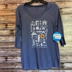 Columbia Tunic Length Graphic Tee Shirt